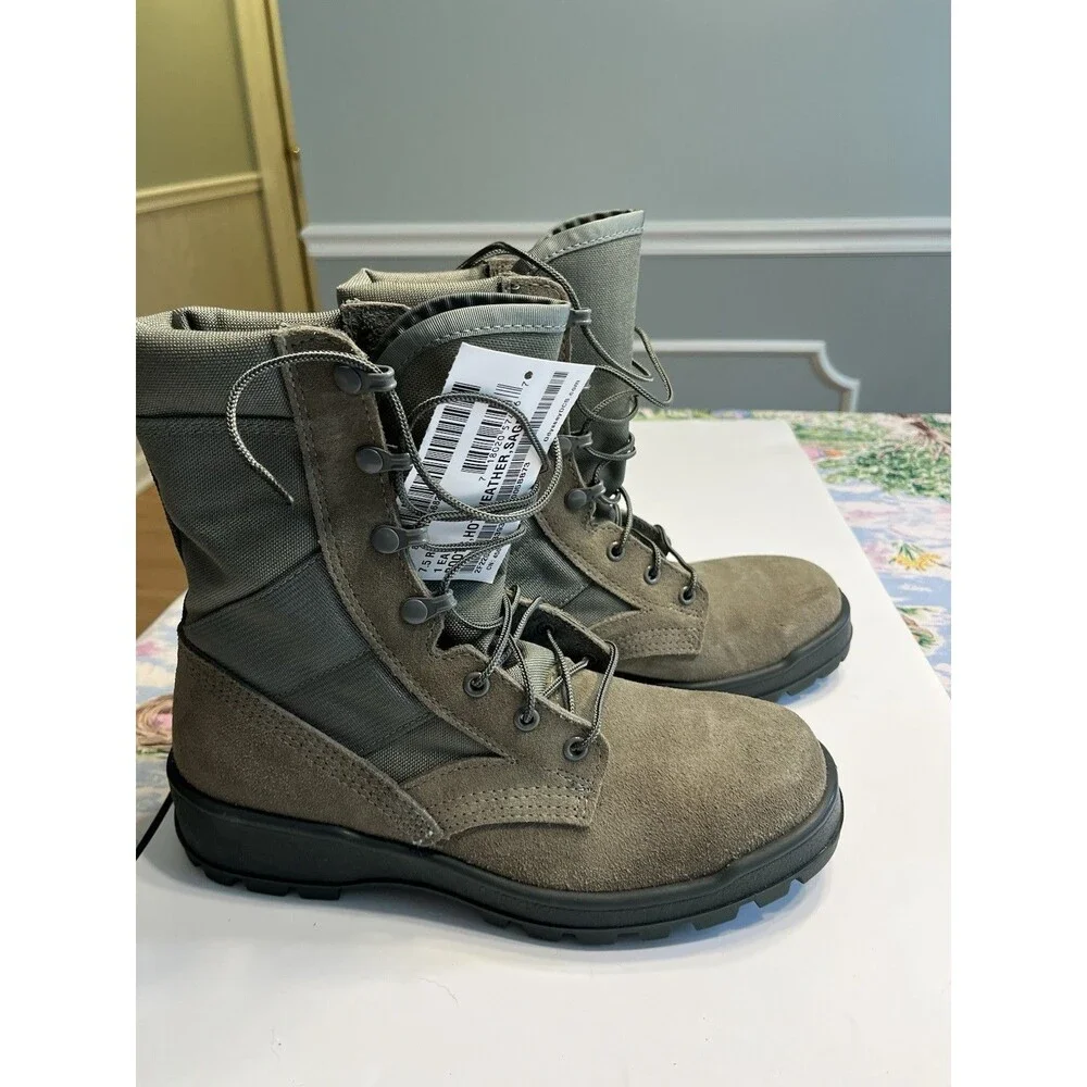 Thorogood Air Force Hot Weather Steel Toe Boots Sage Green Sz 7 1/2R